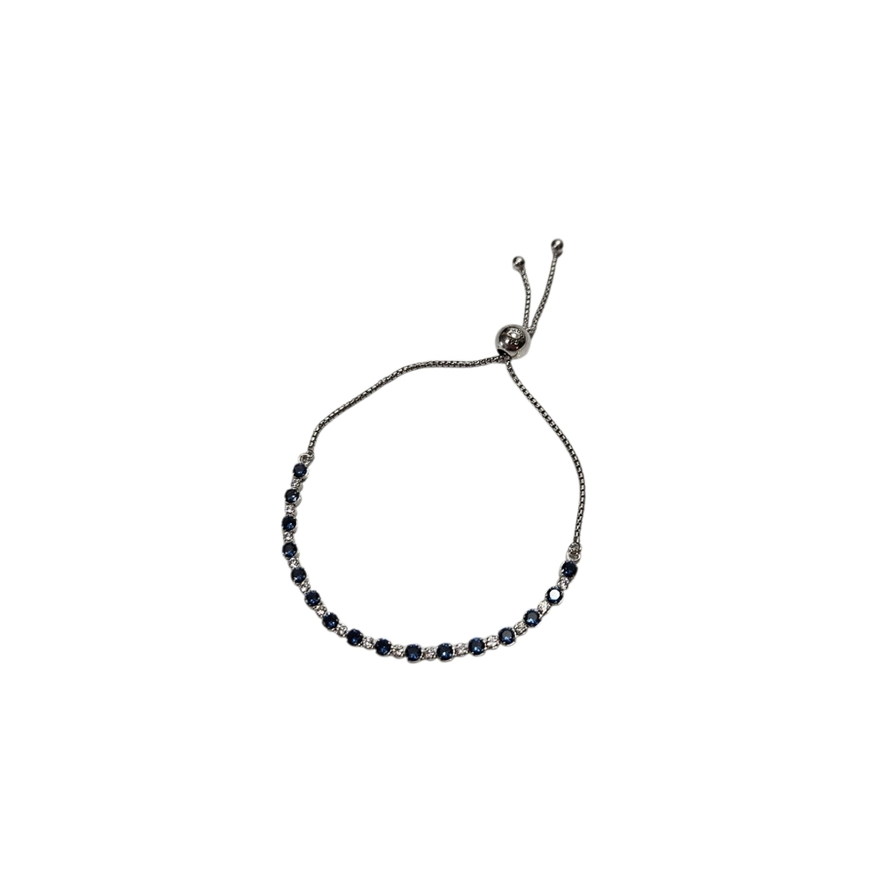 Pandora Sterling Silver Blue CZ Adjustable Slider Bracelet